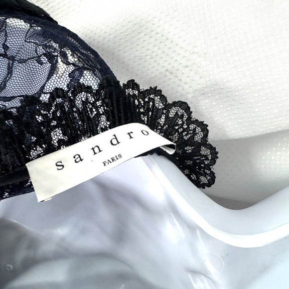 New Sandro Paris Womens Lace Pattern Mini Dress Sz 2 - Picture 2 of 5